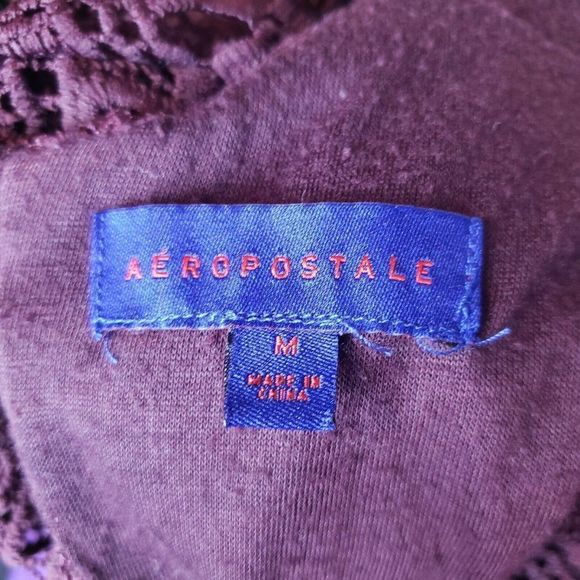 Purple Aeropostale Crochet Dress Back Cutout M Boho - Picture 3 of 3